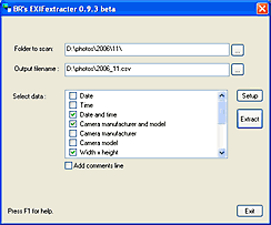 EXIF extracter